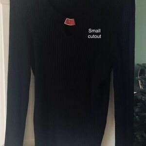 Premise Black Crew Neck Sweater with Cutout